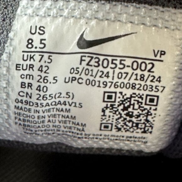 Nike Air Uptempo Men's size 8.5 Grey Crimson Red Shoes FZ3055-002 - Picture 8 of 8